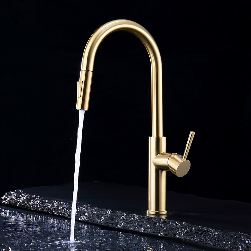OUBAO New Tall Kitchen Sink Wasserhahn mit Spray, europäische Stile für Haushaltsgeräte