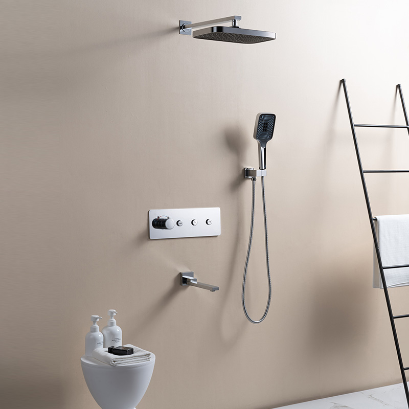 OUBAO Moderne Duscharmatur Großbestellung Chrom-Regen-Badezimmer-Duscharmatur-Set