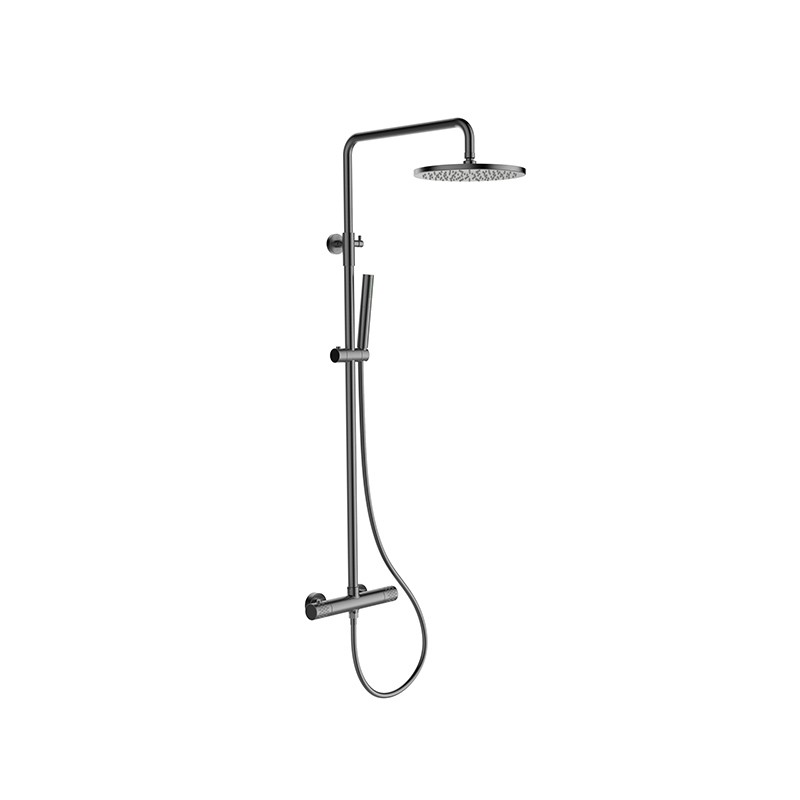 Verchromtes Duschsystem mit freiliegendem Rohr, 20,3 cm Regenduschkopf und Großhandelshandbrause