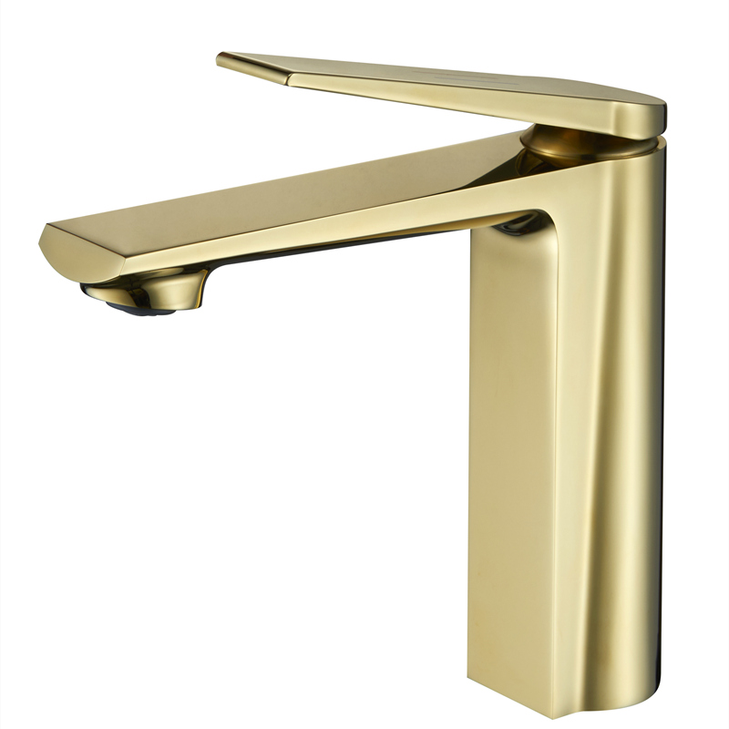 Gold-Badezimmer-Waschtischarmaturen Finish Einloch-Wasserhahn Einhand-Badezimmerarmatur